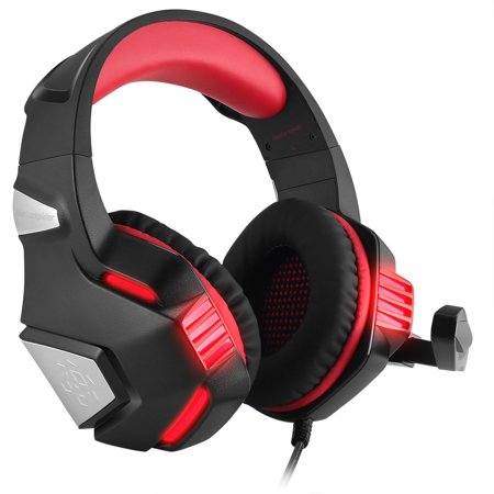 Casque V3 avec Micro et LED Casque Gamer Bruit Isolation Écouteur  Sur-Oreille Stéréo Musique pour PC/PS4/XBOXone – Rouge – Gamerszone
